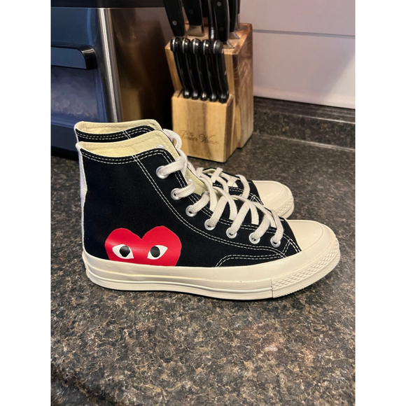 Like New Converse x Comme des Garcons Play Chuck 70 Hi Sneakers - Picture 8 of 12